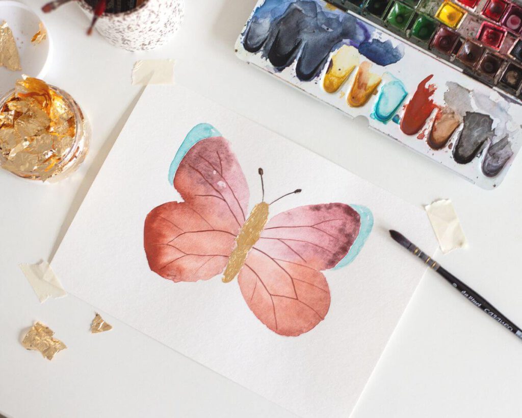 Aquarell Malideen Schmetterling