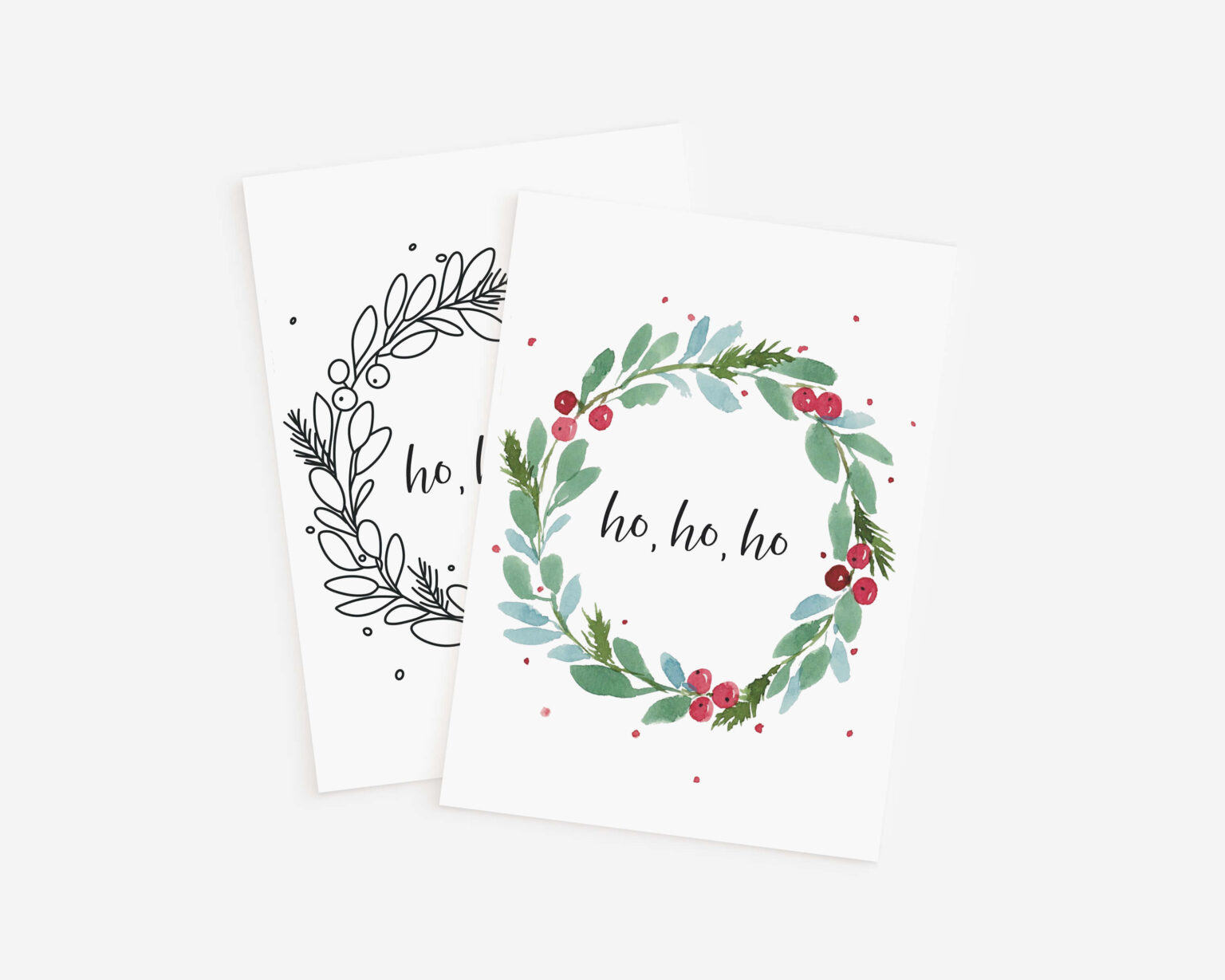 Weihnachtskarten selber malen - 12 Vorlagen für Aquarell