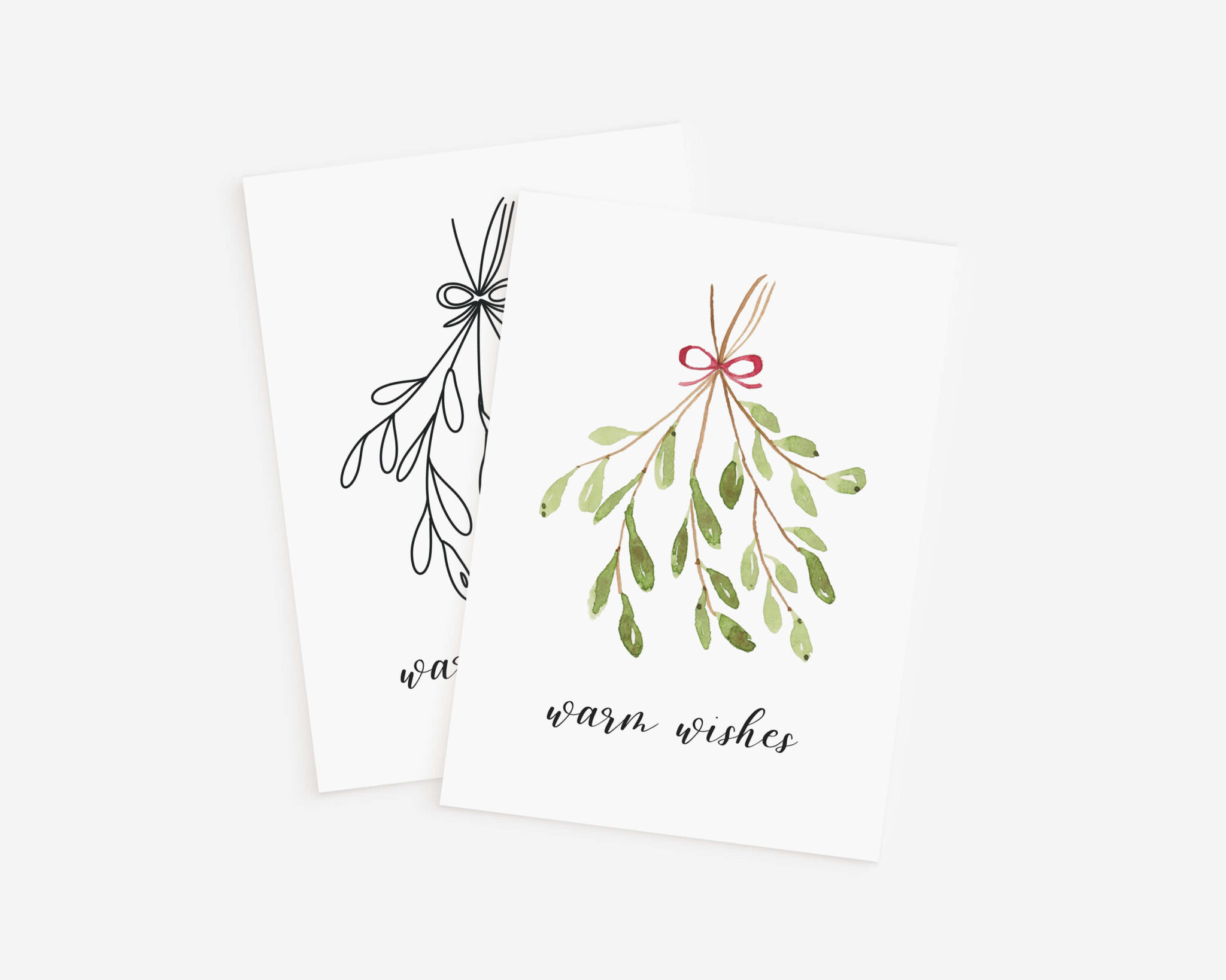 Weihnachtskarten selber malen - 12 Vorlagen für Aquarell