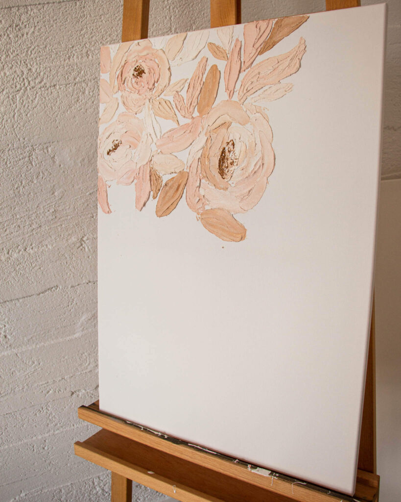 Blumen malen auf Leinwand