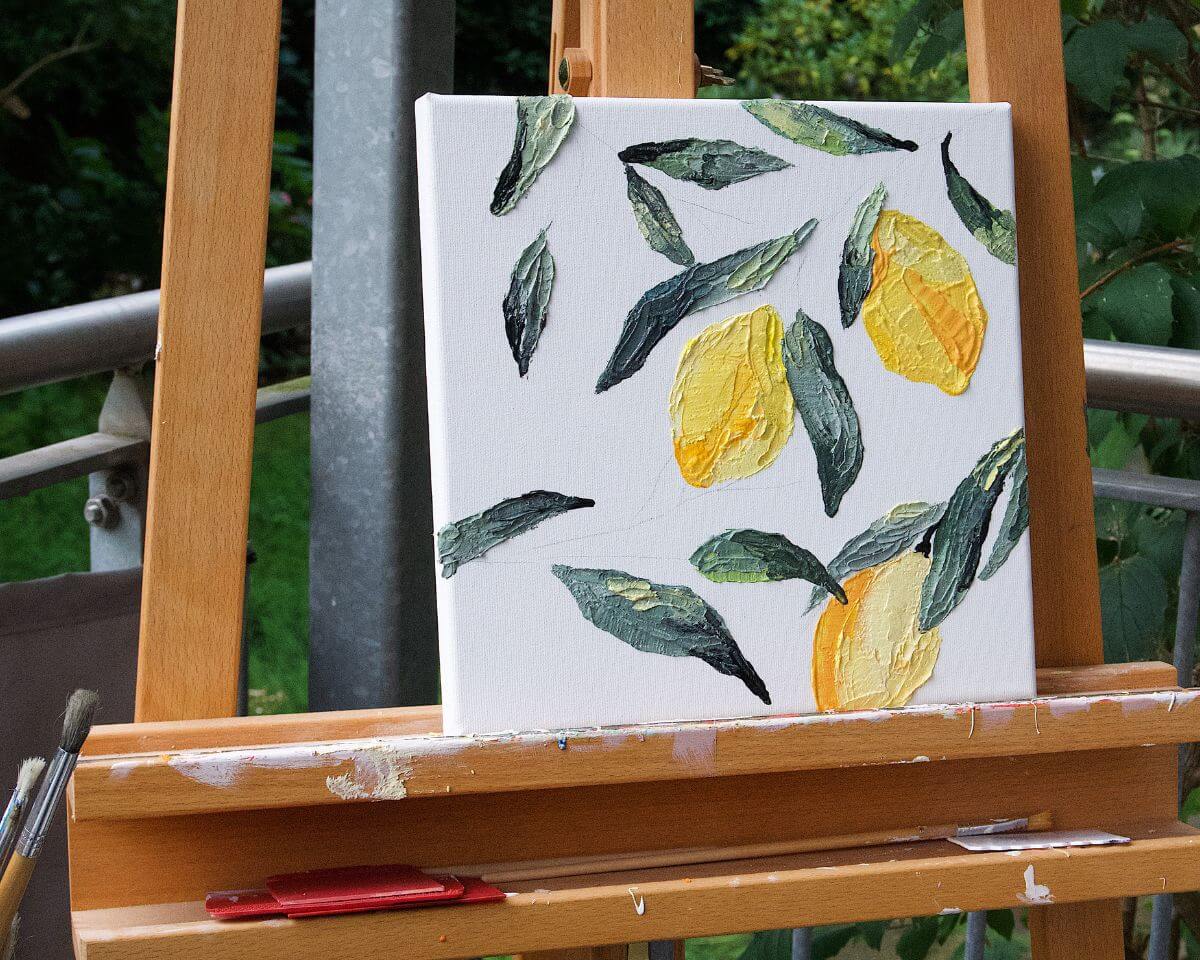 diy leinwand bilder mit strukturpaste