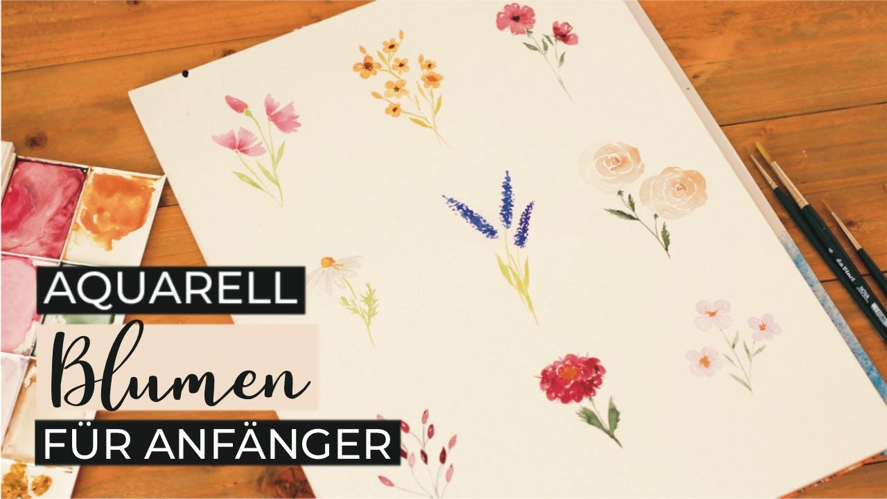  Foto zu Aquarell Blumen malen: 9 einfache Blüten für Anfänger 
